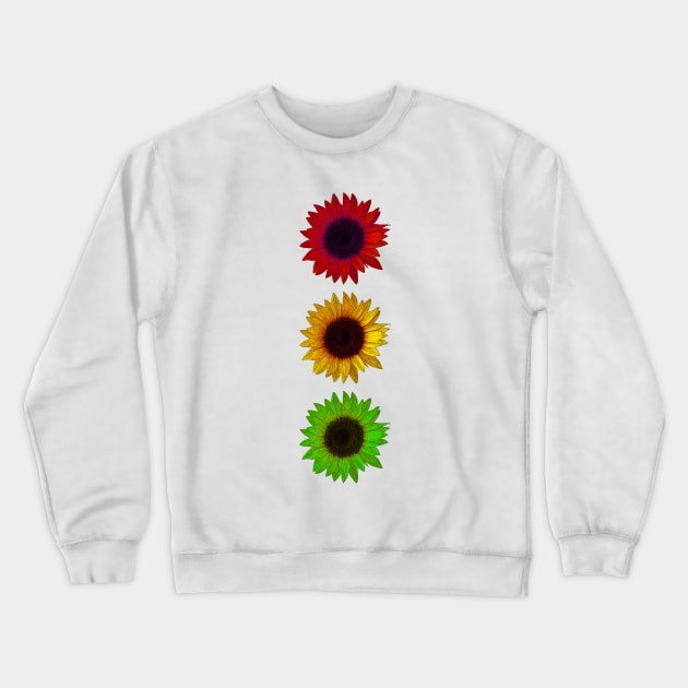 Colorful sunflowers traffic light Crewneck Sweatshirt by AsKartongs